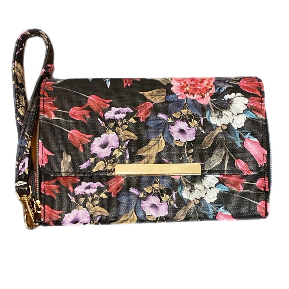 Mundi Vegan Leather Floral Wristlet